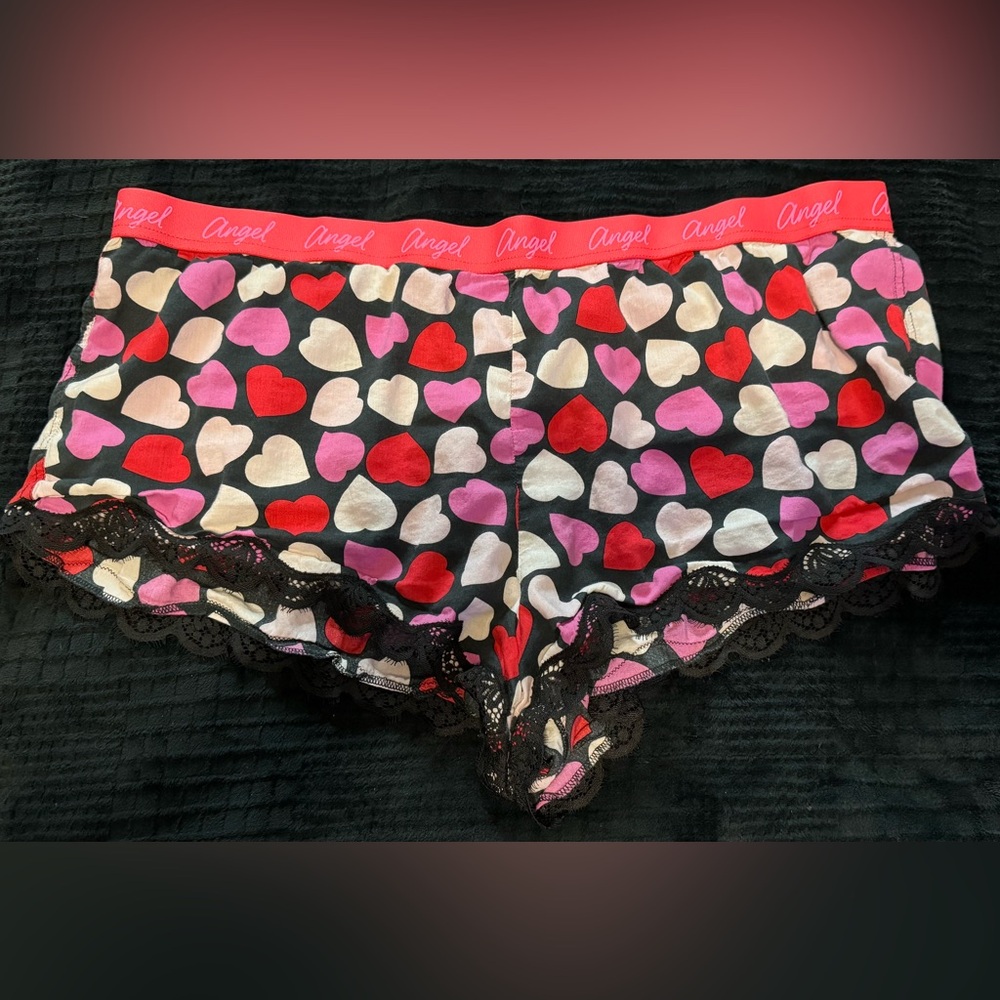 Victoria’s Secret Heart Print Lace Trim Sleep shorts